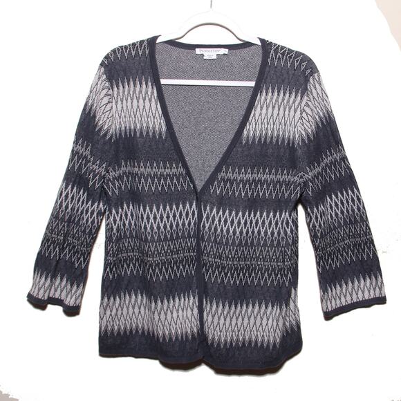 Pendleton one button Cardigan Linen Cotton Size XL Argyle Diamond Pattern - Picture 1 of 9